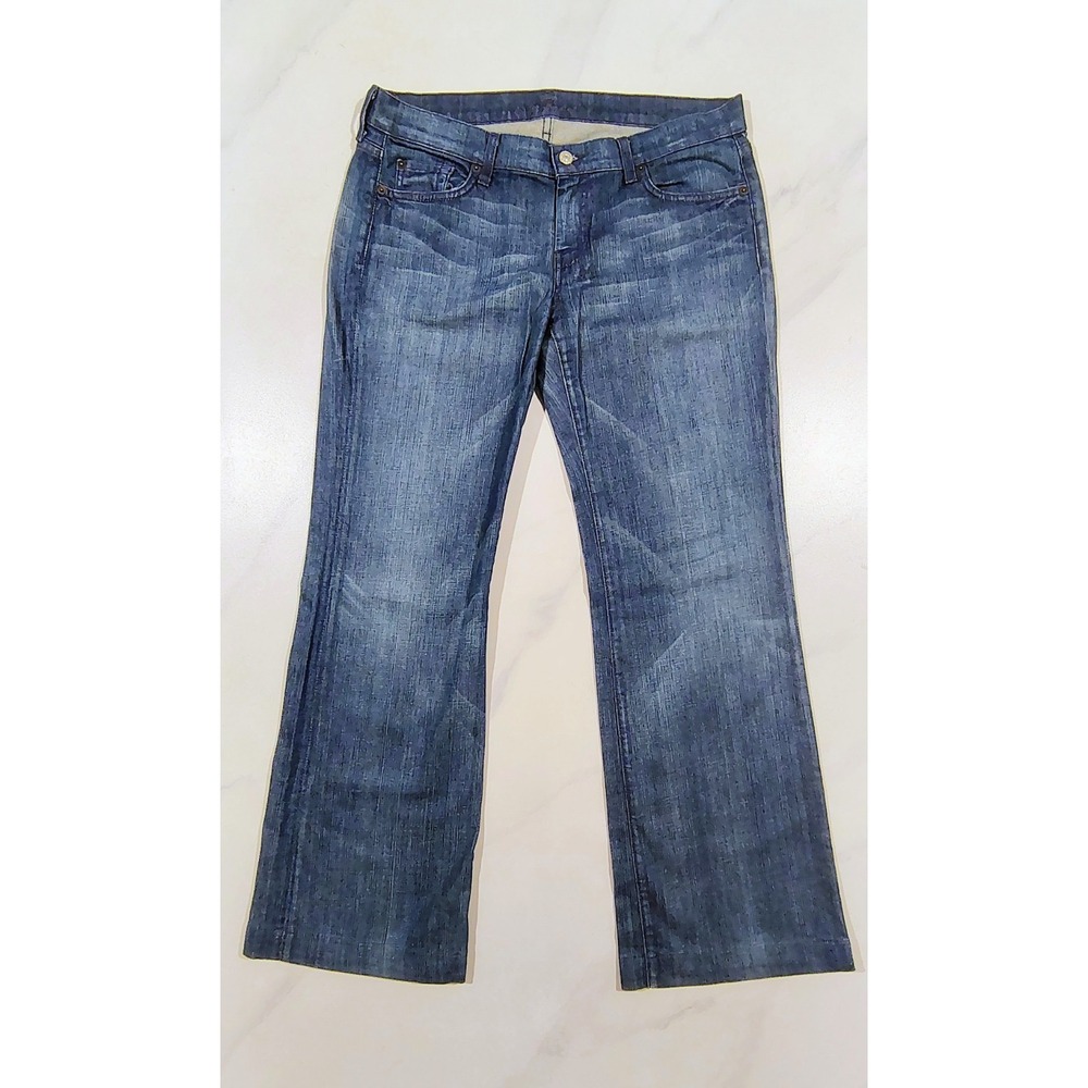 7 For All Mankind Dojo Women Bootcut Flare Jeans Blue Size 32 Mid Rise Denim USA - Picture 4 of 16